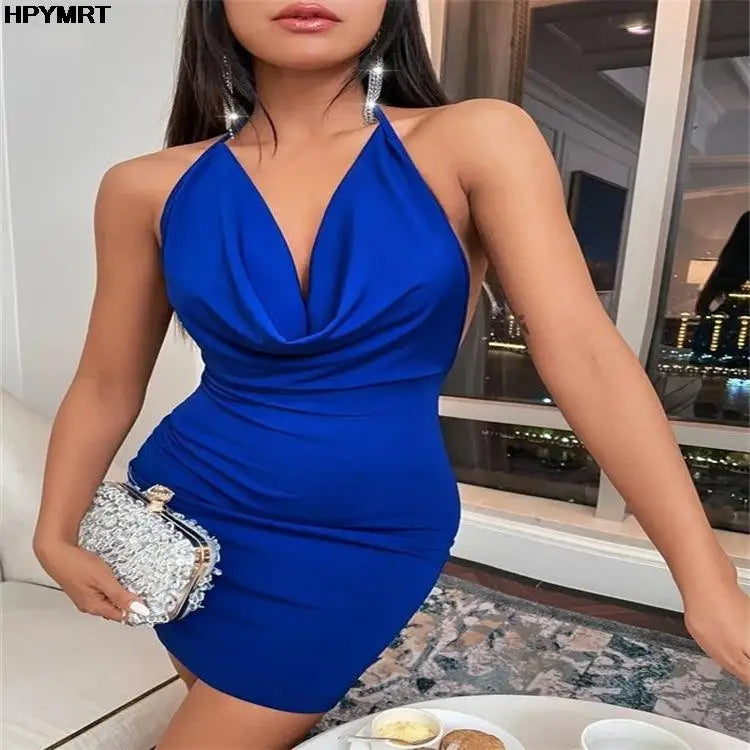 NEW Arrivals S-2XL Deep Backless Sexy Fashion Women Summer Casual Dresses Tight Tropical Sexy Dresses Pencil Skirt Women Sexy Club Wear Woman Hip Wrap Dress Female