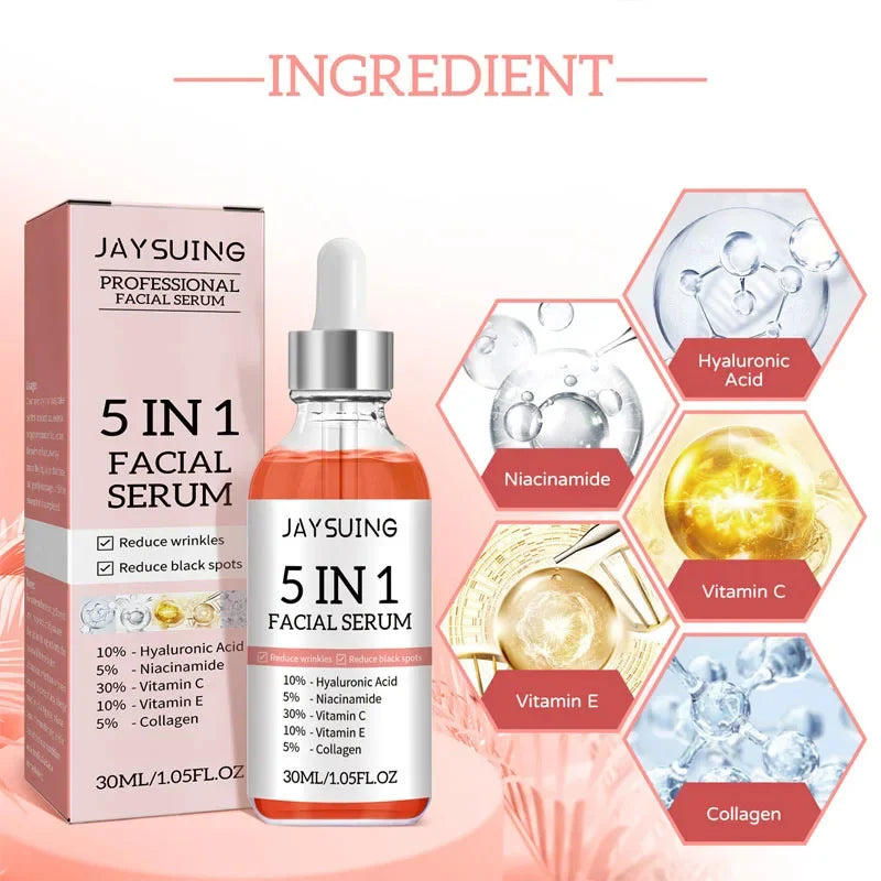Hyaluronic Acid Wrinkle Remover Serum Niacinamide Fade Dark Spot Shrink Pores 5 In 1 Whitening For Moisturizing Face Skin Care