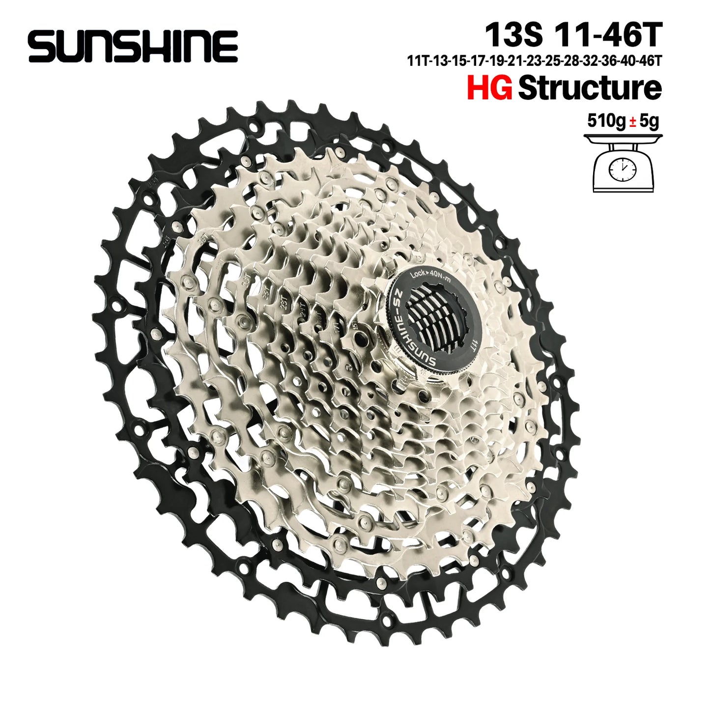 Ultralight Bicycle Cassette Freewheel Carbon Steel Material 9/10/11/12/13 Speed HG Structure Sprocket for Mountain Bike Bicycle Accessories Sports Supplies