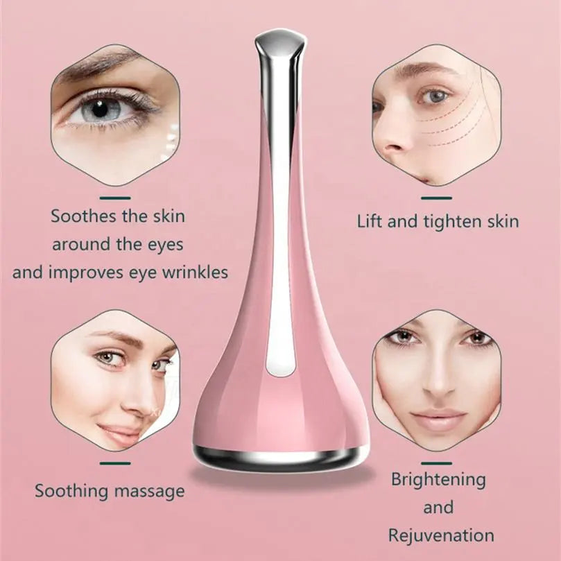New 3 In1 Ultrasonic Ion Microcurrent Introduce Woman Lifting And Firming Facial Vibration Beauty Face Eye Massager Skin Care