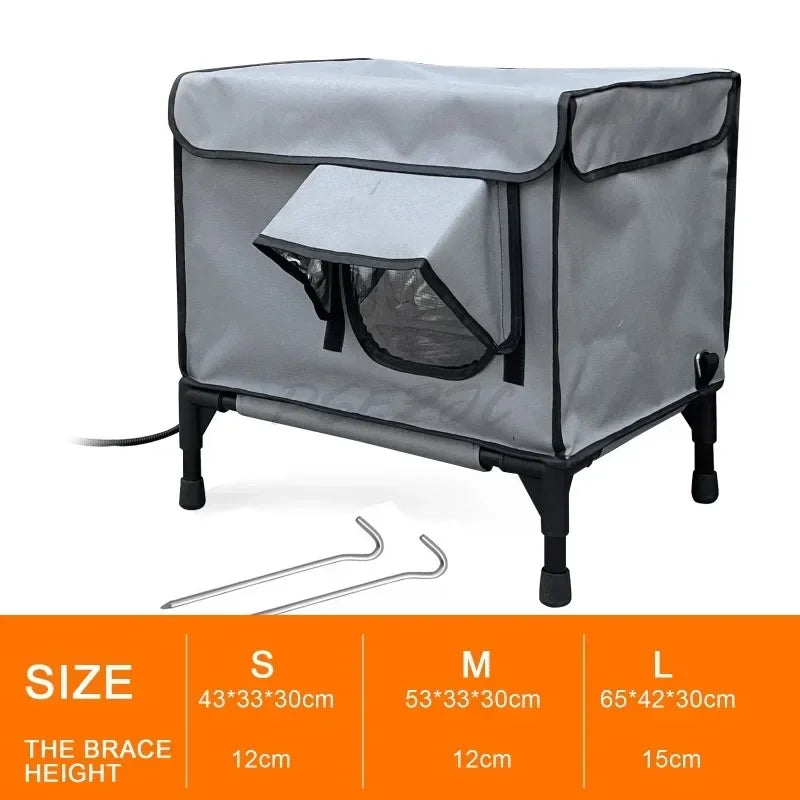 NEW Arrivals Outdoor Electric Heated and Insulated Cat Bed Foldable Cat Cage Cat Delivery Room Pet Fence Tent Simple and Portable Camping Travel Winter Warm Pets Furniture Supplies