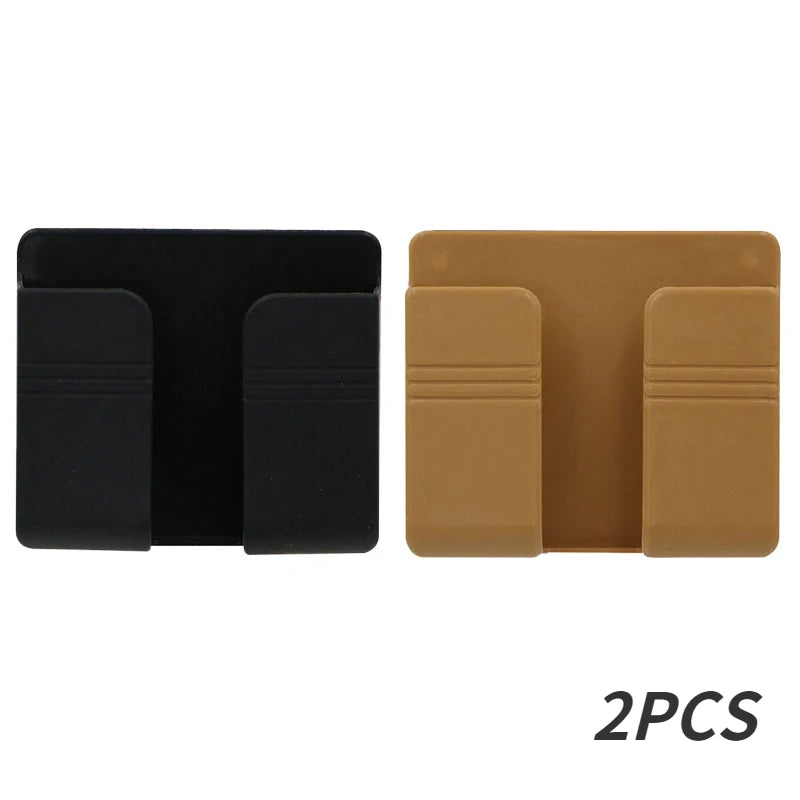 NEW 4PCS Set White/Brown Color Multifunction Punch Free Wall Mounted Storage Box Organizer TV Remote Control Mounted Mobile Phone Plug Charging Holder Bathroom Home