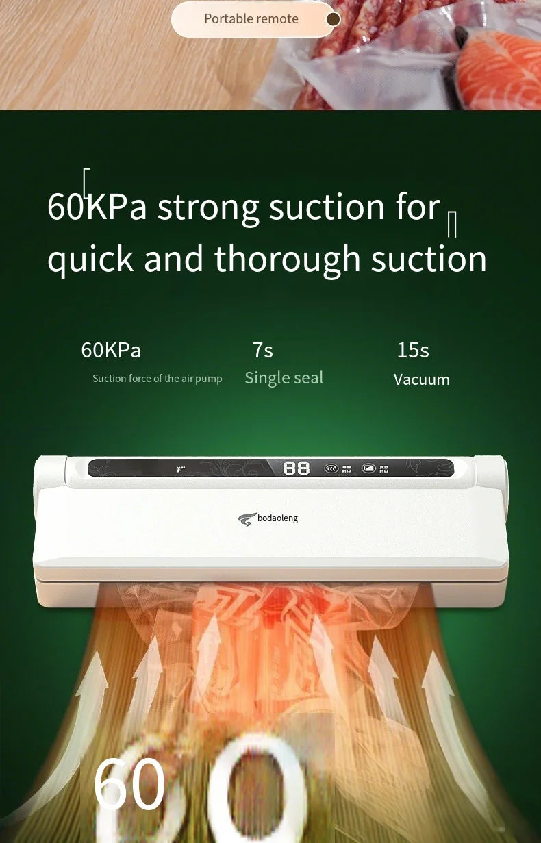 NEW Arrivals Household Electric Vacuum Sealing Machine + 20 Bags Set Vacuum Preservation Machine Small Sealing Food Plastic Sealing Packaging Kitchen Accessories