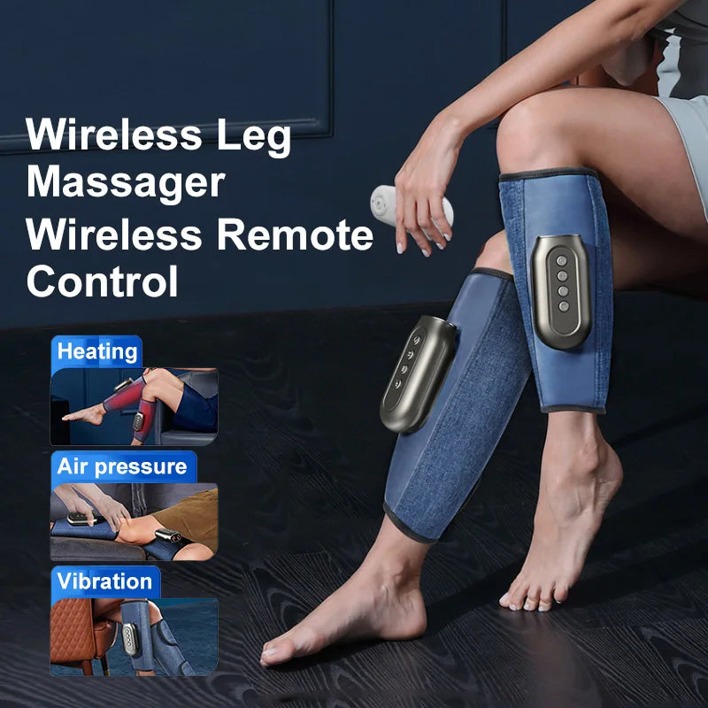 Electric Pressotherapy Calf Massager With Heating Charging Vibration Kneading Compression For Pain Relief Foot And Leg Machine