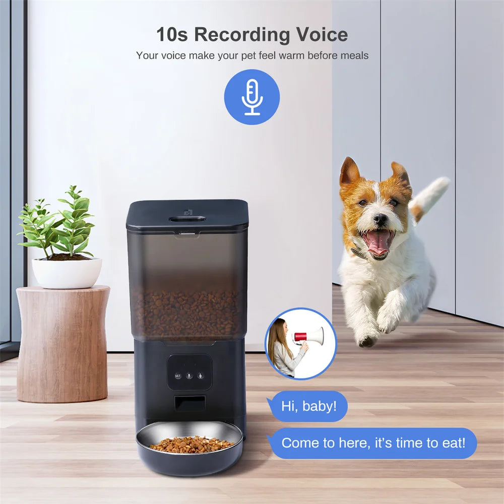 6L TUYA APP Wi-Fi Or Button Automatic Timmer Pet Feeder Smart Feed Dog Cat Feeder App For Pet Voice Recorder Food Dispenser Bowl
