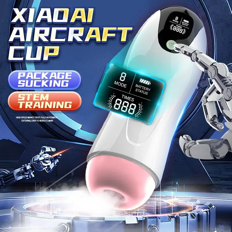 Adult Men's Suction Simulation Channel Masturbator Vagina Oral Vacuum Suction Masturbation Toy Penis Aircraft Cup Male Adult Sex Toy