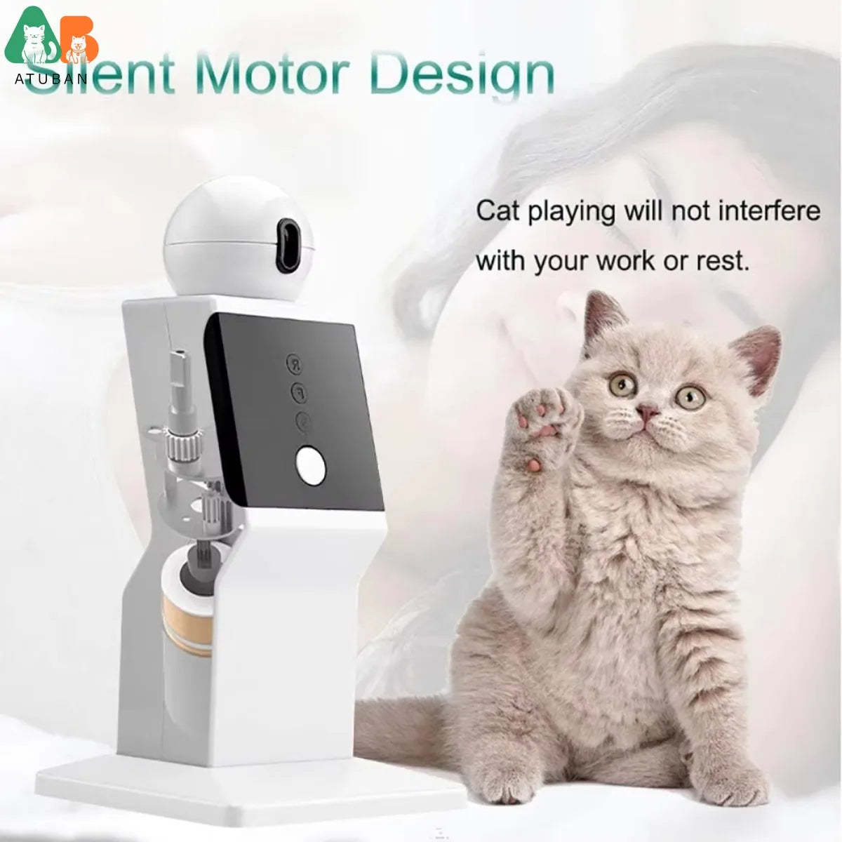 NEW Arrivals Cat Robotic Laser Toy Automatic, Random Moving Interactive Laser Cat Toy for Indoor Cats, Kittens, Dogs, Cat Red Dot Exercising Interactive Toy Pets Supplies