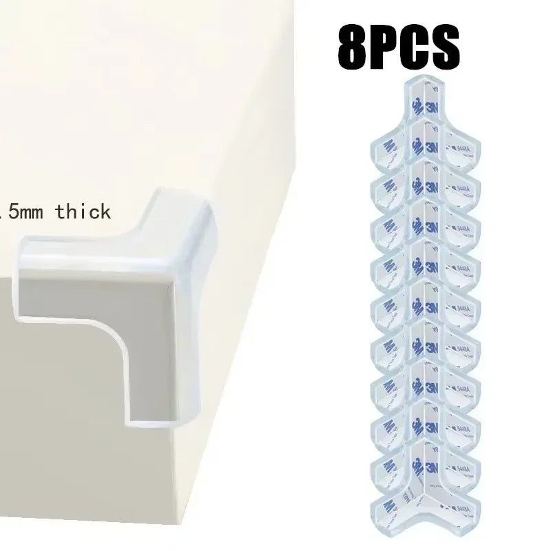 NEW Arrivals 1OPCS Corner Guards Set + 3M Transparent PVC Baby Protection Strip with Double-Sided Tape Anti-Bumb Kid Safety Table Edge Furniture Guard Corner L Protectors