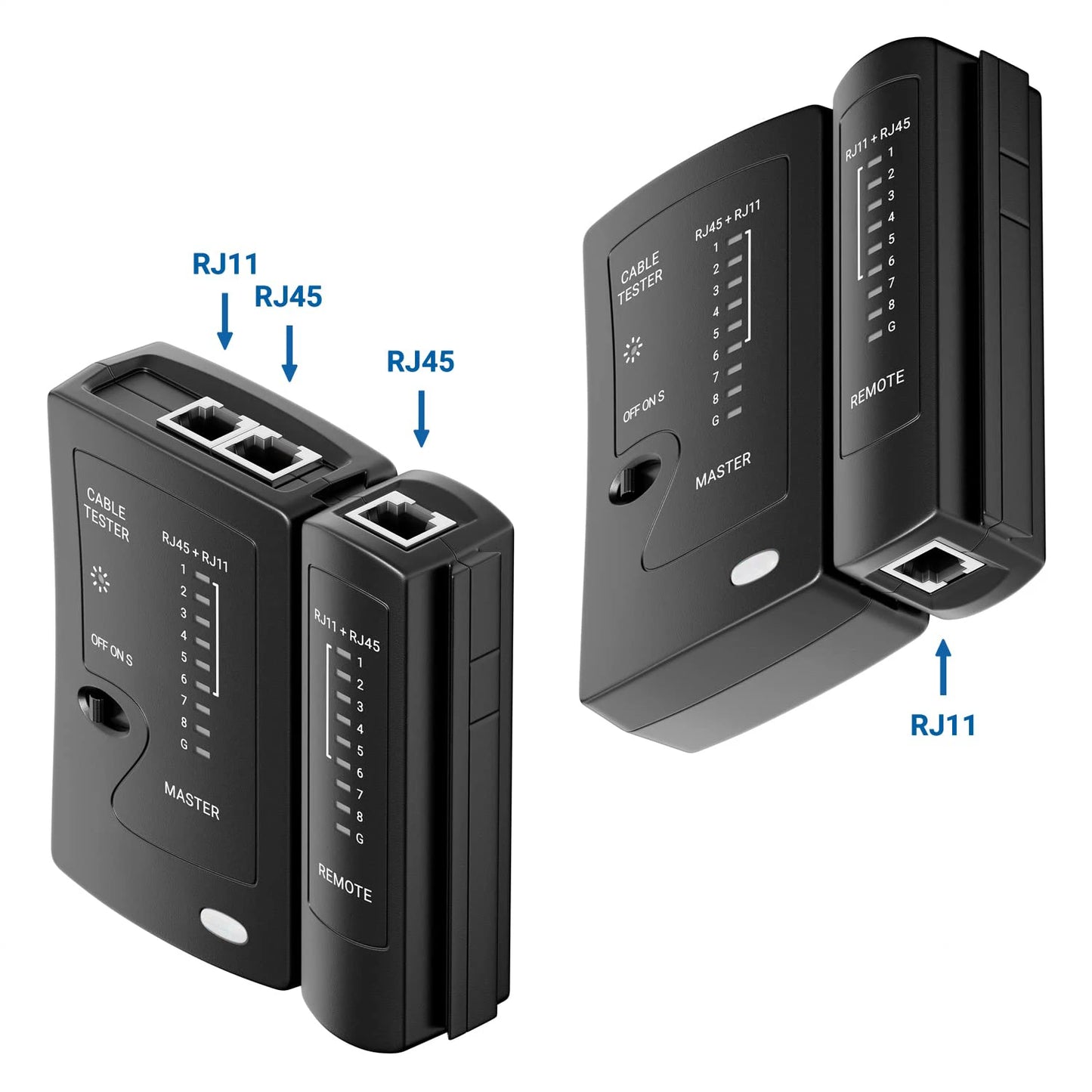 Network Ethernet Cable Tester for LAN RJ45 Cat5 Cat5e Cat6 Cat6a Cat7 UTP/Shielded Cable and RJ11 RJ12