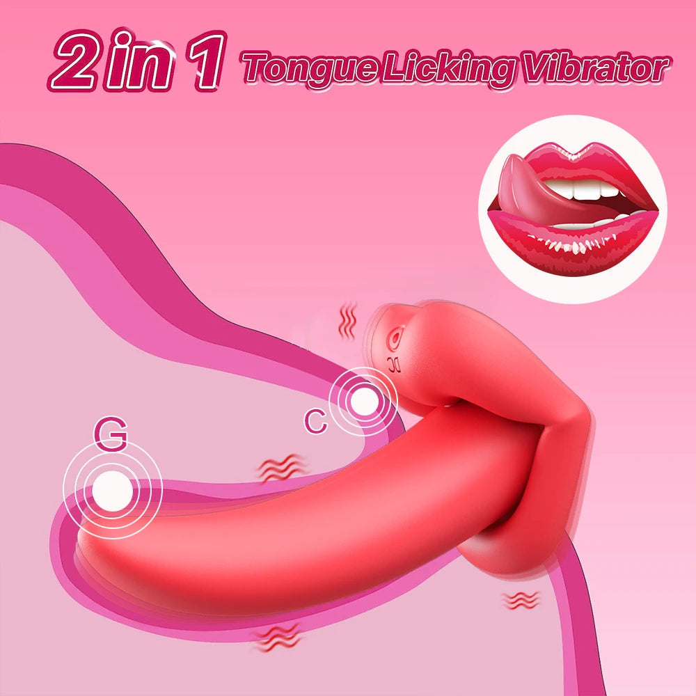 Tongue Vibrators for Women Licking Oral Clitoris Stimulator G Spot Nipples Clitoral Female Massager Sex Toys for Adult