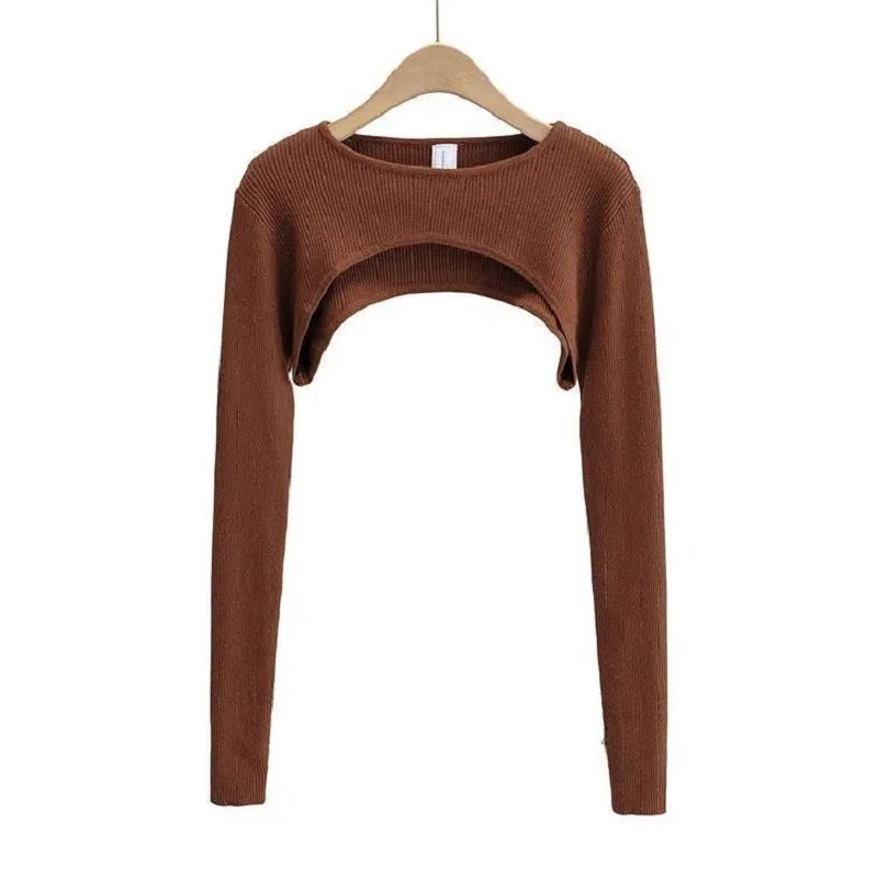 NEW Arrivals Y2K Aesthetic Clothes O-Neck Black White Sexy Harajuku Knitted T-Shirt Women Long Sleeve Crop Top Spring Autumn Summer Girls Sexy Streetwear Clothes