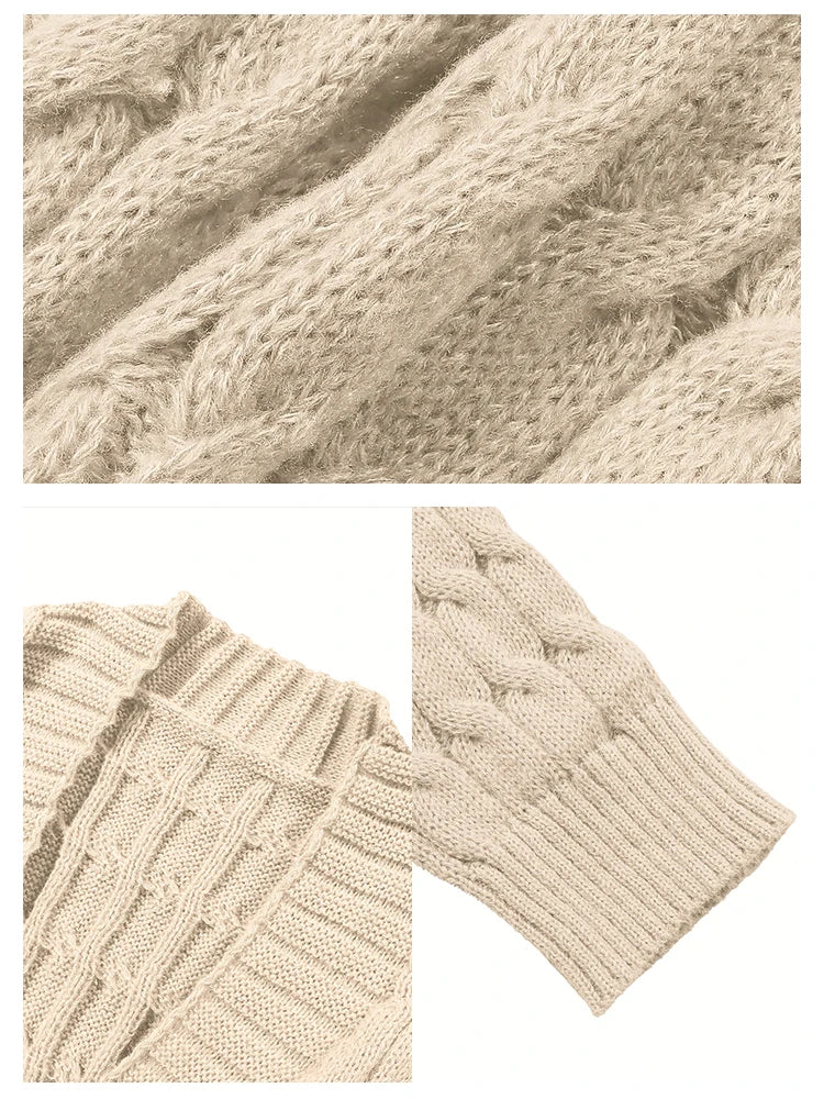 Plus Size Fall and Winter New Women's Solid Color Cardigan, Casual Knit Cardigan with Pockets Commuter Style Sweater XL-5XL