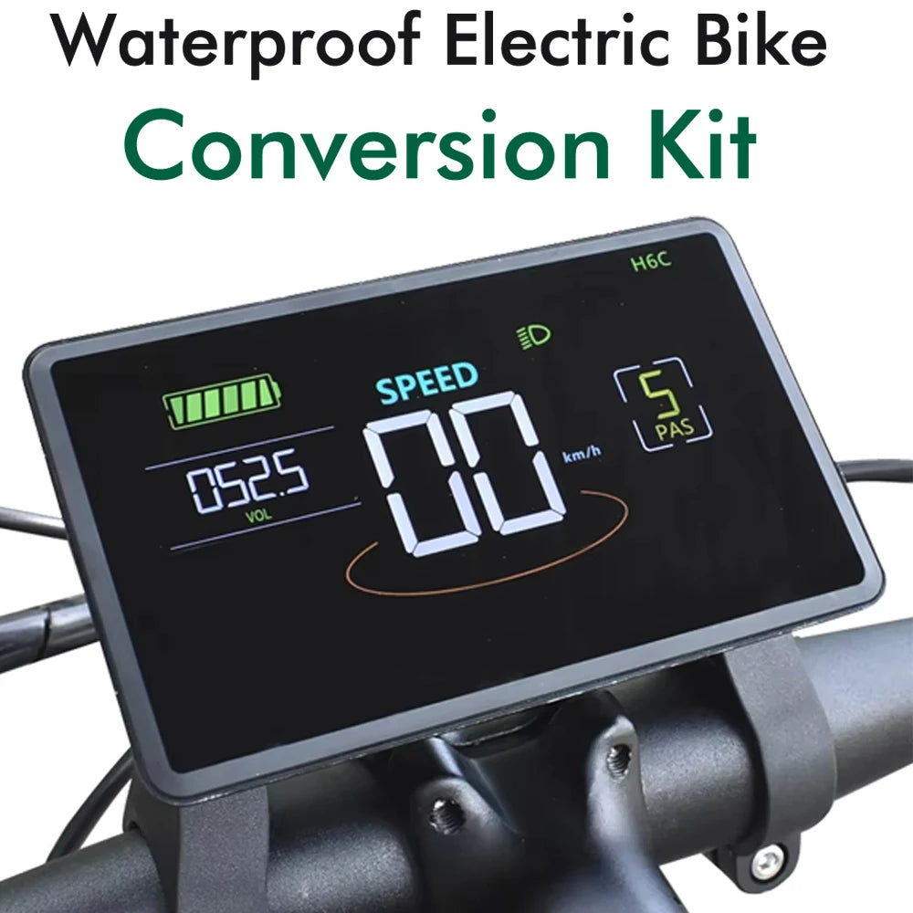 NEW Arrivals UART2 H6C Bicycle Colorful Computer Mountain Bike Large Screen LCD Cycling Computer Odometer Accurate Waterproof Bicycle Display