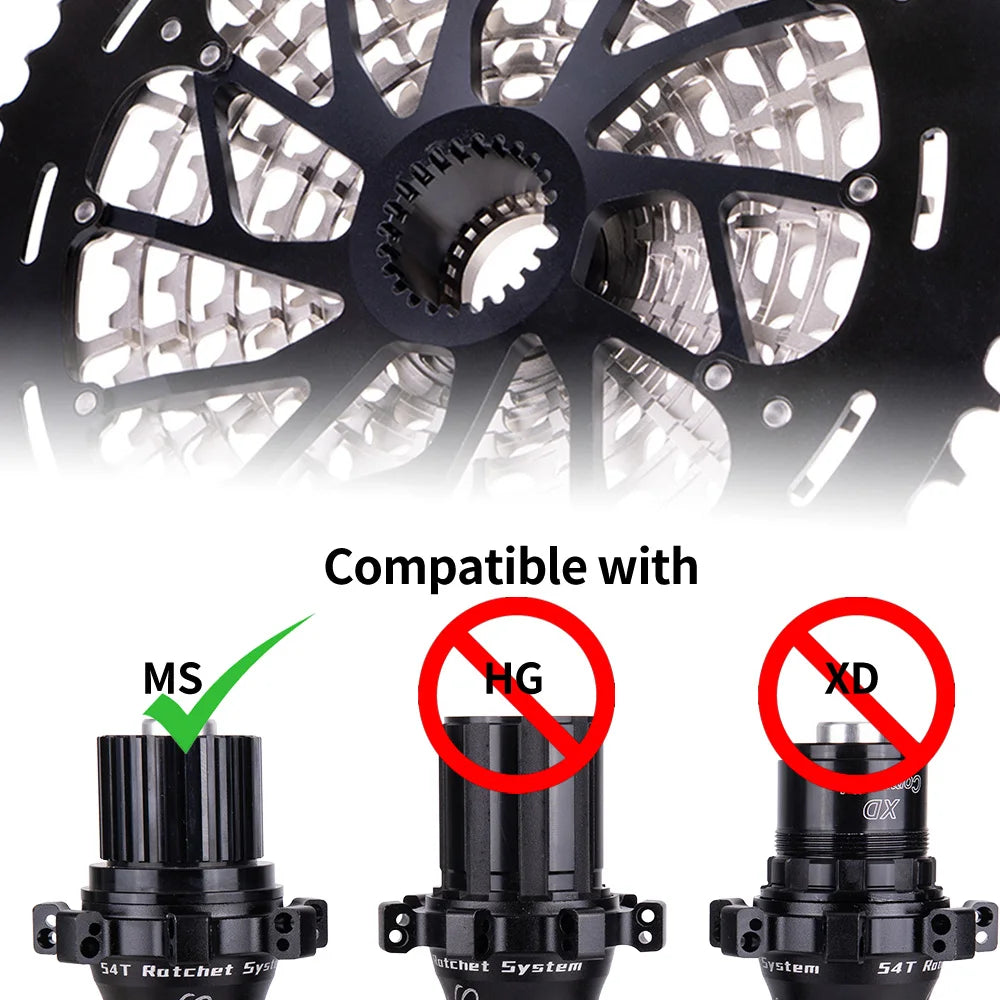 NEW Arrivals Ultimate MTB 12 Speed Lightweight 376g Cassette 10-50T MS ULT Micro K7 Spline 12speed For M6100 M7100 M8100 Mountain Bike Shift Chain Bicycle Accessories Sports Supplies