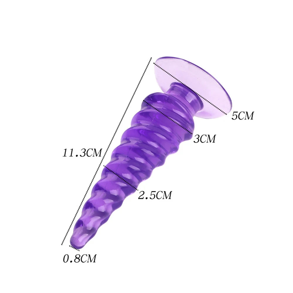 Sexy rotating pagoda transparent sucker backyard anal plug beads supplies shared by men and women to stimulate couples' sex toys