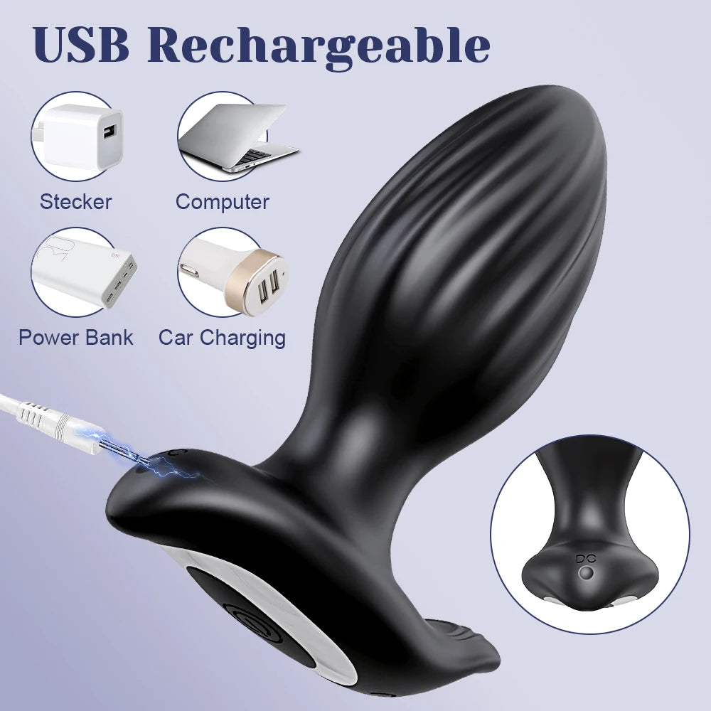 360° Rotation Wireless Control Anal Vibrator APP Bluetooth Butt Plug Men Prostate Massager Women Ass Anal Adult Sex Toys Couples