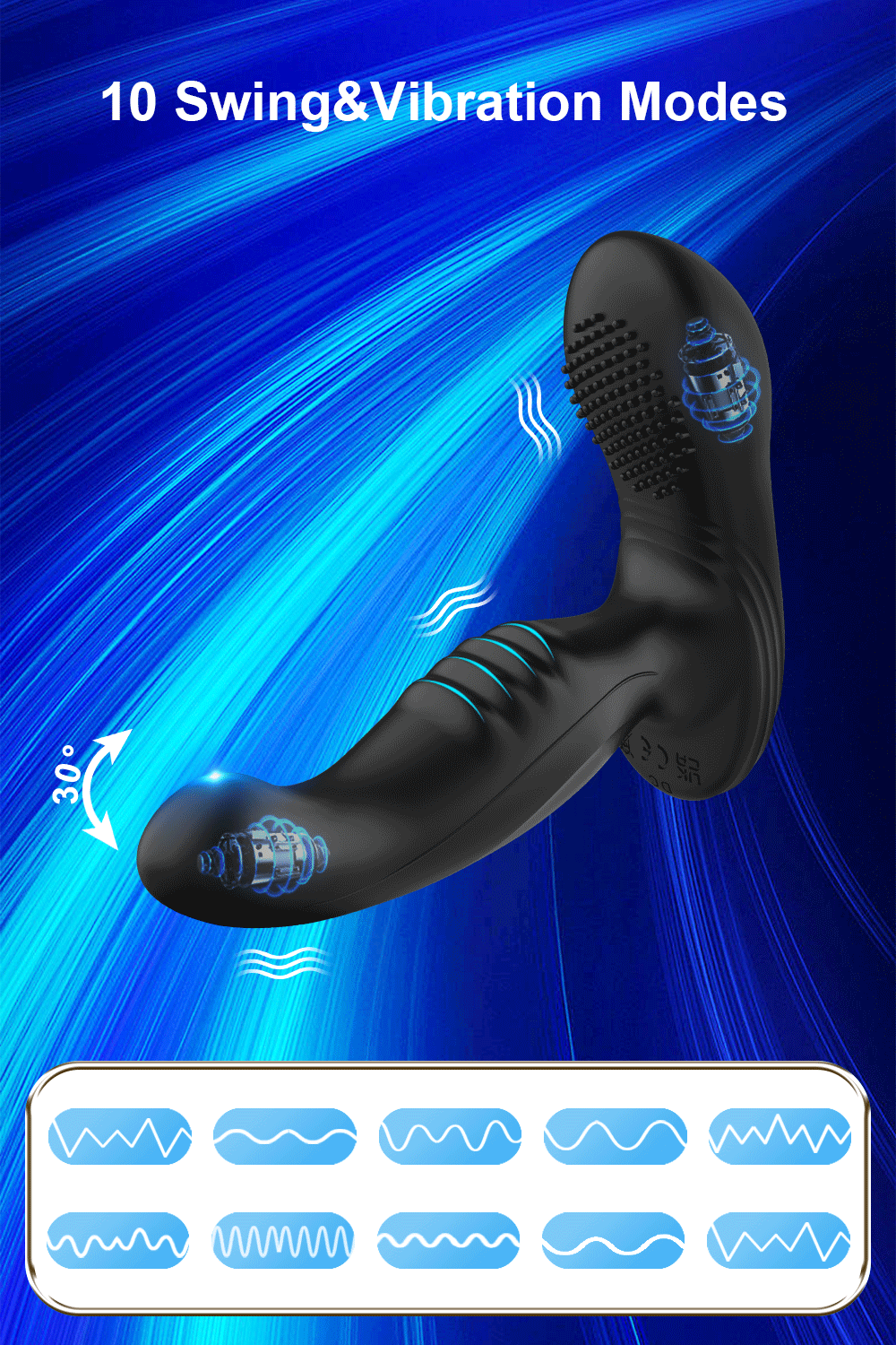 10 Modes APP Control Male Wiggle Prostate Massager Anal Vibrator Butt Plug Tickling Prostate Stimulator Anal Butt Plug Sex Toys For Men 18+ Adults Sex Toys Supplies