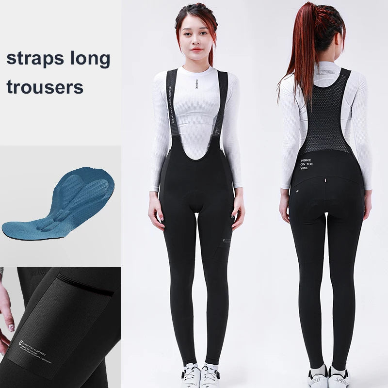 NEW Arrivals UK Size Women‘s Professional Cycling Bib Pants Winter Fleece Bicycle Biking Clothing Pants 3D Padding Road Bike Pants For Women Sports Apparel Supplies
