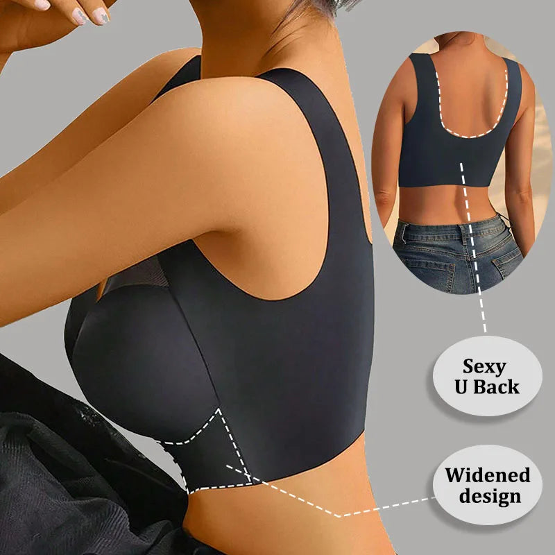 NEW Arrivals 5PCS Set L-3XL Women Sports Bras Full Cup Brassiere Female Sexy V Neck Lace Splicing Bralette Large Wireless Size Soft Sleepwear Lingerie