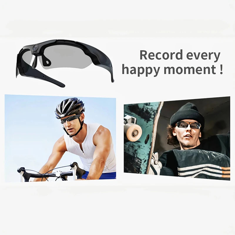 NEW Black Xiaomi Mini 1080P FPV Eyeglasses Video Shooting HD Camera with MIC Wi-Fi Intelligent Headset Glasses Outdoor Sports Video & Sound Recording 20 Languages Cycling Bikes Security Accessories