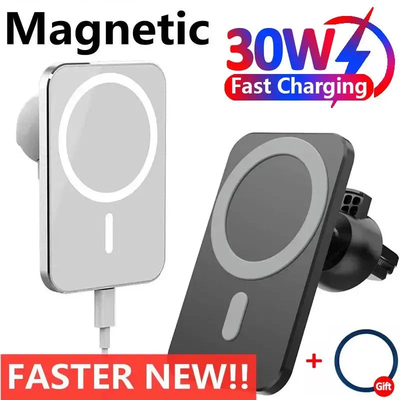 30W Fast Wireless Magnetic Car Charger For iPhone 15 14 13 12 Pro Max Mini Air Vent Phone Holder Mount Macsafe Charging Station