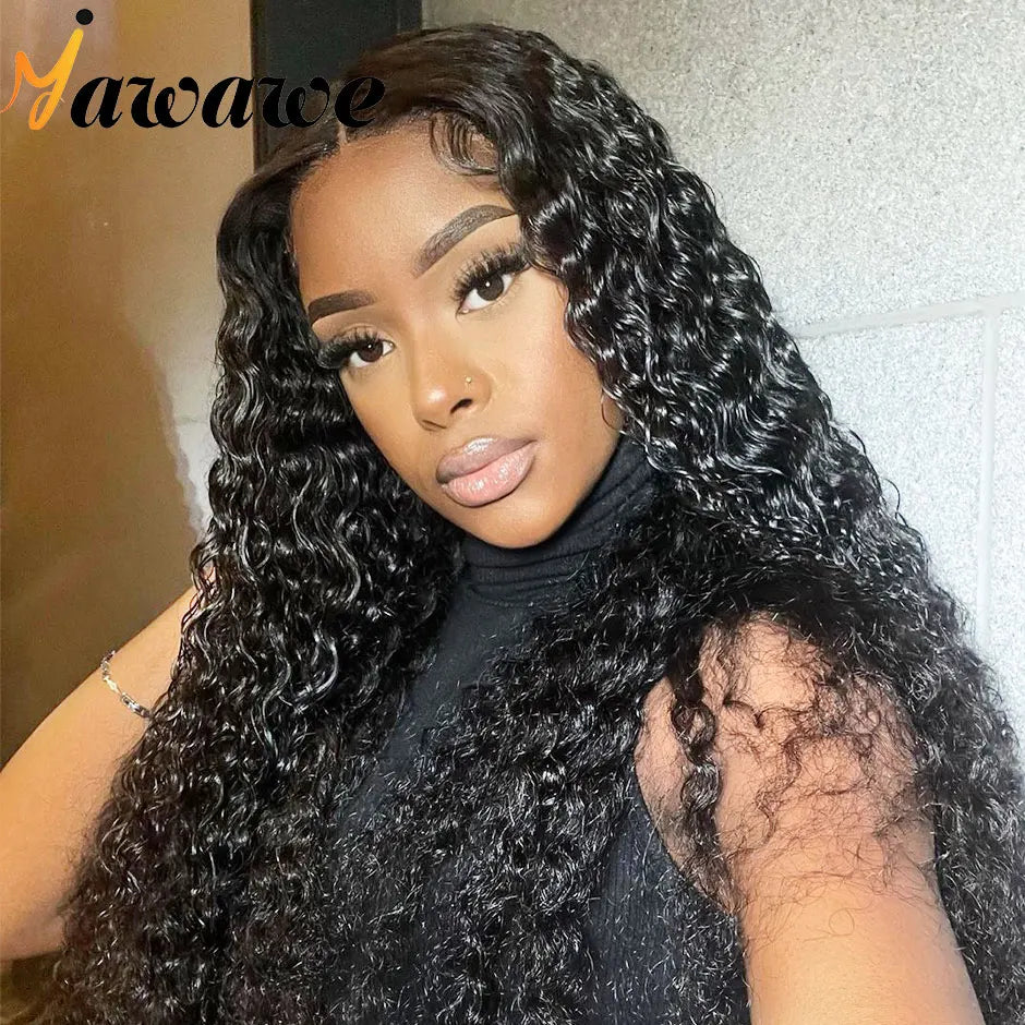 NEW Arrivals 20-32Inches Pre-Bleached Glueless Wig Human Natural Hair Ready To Wear Water Wave Pre-Plucked Lace Frontal Wigs For Women Curly HD Lace Wigs Girls Hair Care Accessories