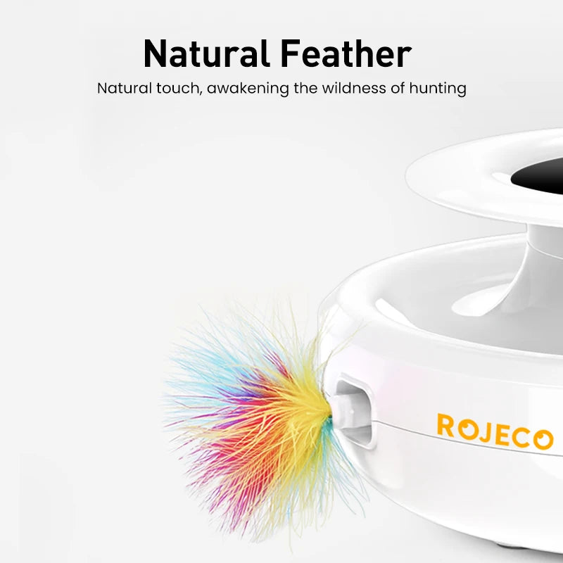 2 in 1 Smart Cat Toys Automatic Feather Fun Ball Toy Set For Cat Dog 5 Modes Electronic Interactive Pet Toy Accessories