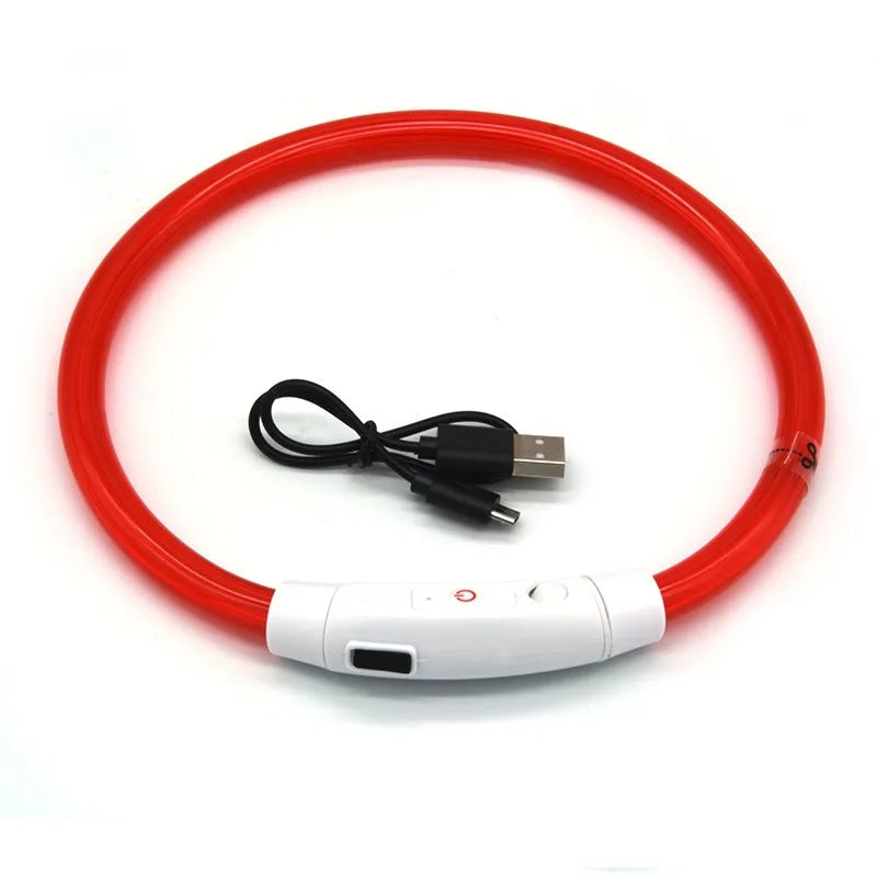NEW Arrivals Led Dog Collar Luminous USB Cat Dog Collar Adjustable Fit for Small Medium Large Dogs Led Light Glowing Loss Prevention LED Collar For Dogs Pet Dog Accessories