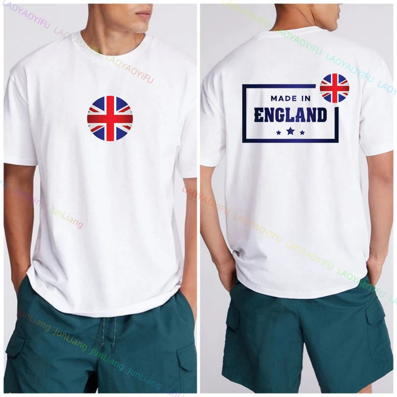 NEW Arrivals S-4XL Summer New Shirt England Flag Badge Unisex Patriotism Graphic T-Shirts Women's T-Shirts Men T-shirt Short Sleeve Tee Women Men Casual Sports Supplies