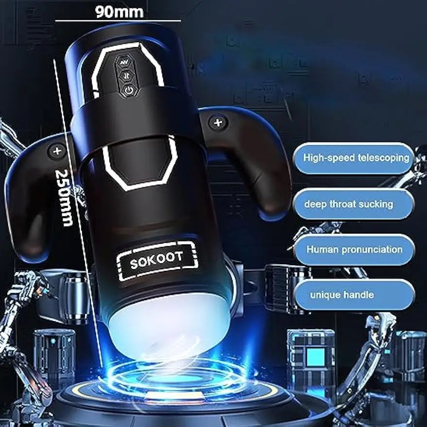 Automatic Male Masturbator Sex Toy Pocket Pussy Male Stroker with 3D Realistic Textured Heating Sucking Vibrating Smart Voice