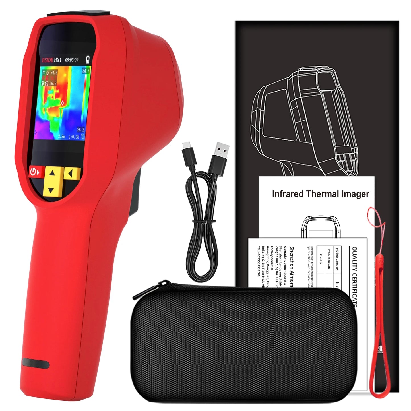 NEW Arrivals HX3 Thermal Imaging Thermometer High Precision Pipe Leak Detection 240x240 Thermal Resolution 2.4'' TFT Color Screen LED