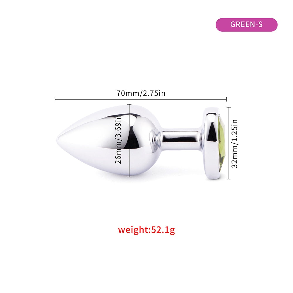 3 Sizes Anal Plug Mini Heart Smooth Metal Stainless Steel Crystal Butt Plug Stimulator Smaller Anal Sex Toys For Men Women Anus