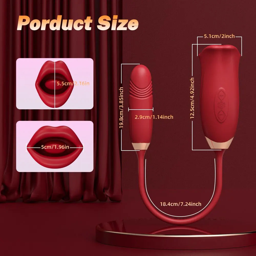 Powerful Thrusting Sucking Dildo Vibrator for Women Tongue Licking Clitoris Sucker Oral Nipple Stimulator Egg Sex Toys for Adult