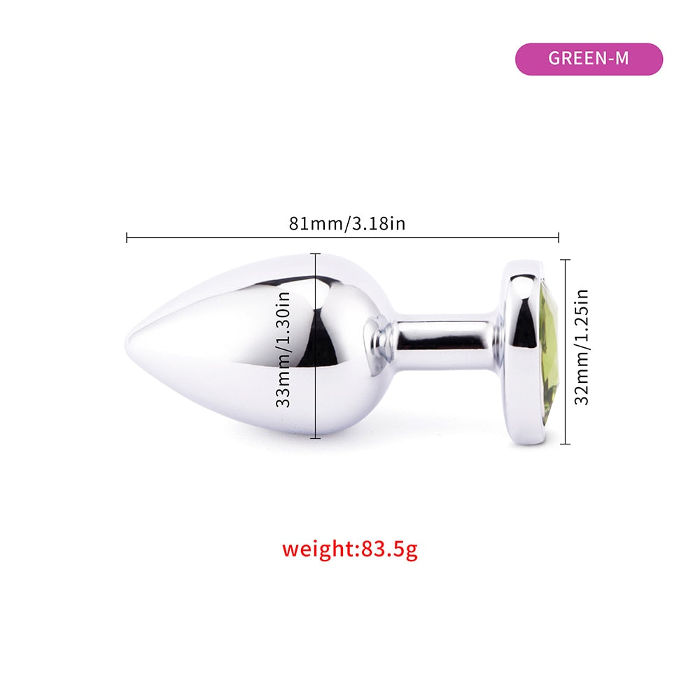 3 Sizes Anal Plug Mini Heart Smooth Metal Stainless Steel Crystal Butt Plug Stimulator Smaller Anal Sex Toys For Men Women Anus