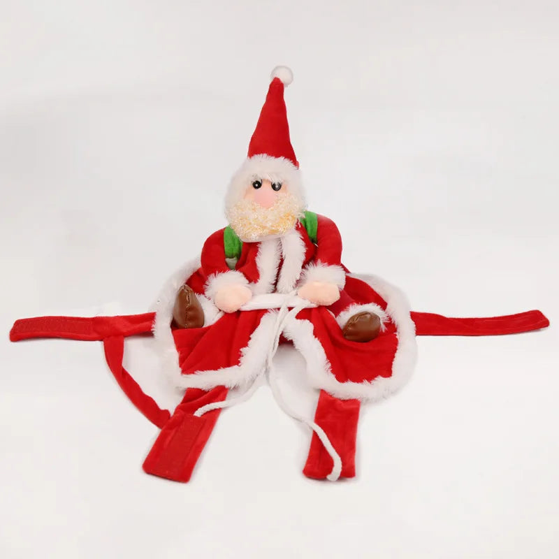 Dog Costume Christmas Dog Clothes Funny Riding Santa Claus Suit for Small Medium Large Dogs Holiday New Year Puppy Gift Clothing Coat