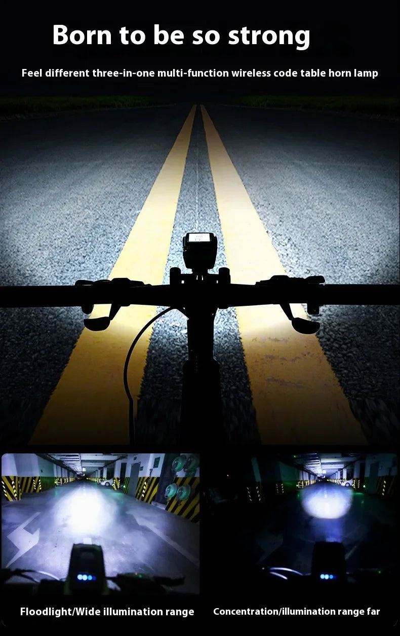 NEW GPS Wireless Code Table Speaker Light 3 in1 Five-Star Positioning 4000mAh Long Endurance High Brightness Riding Equipment Bicycle Accessories