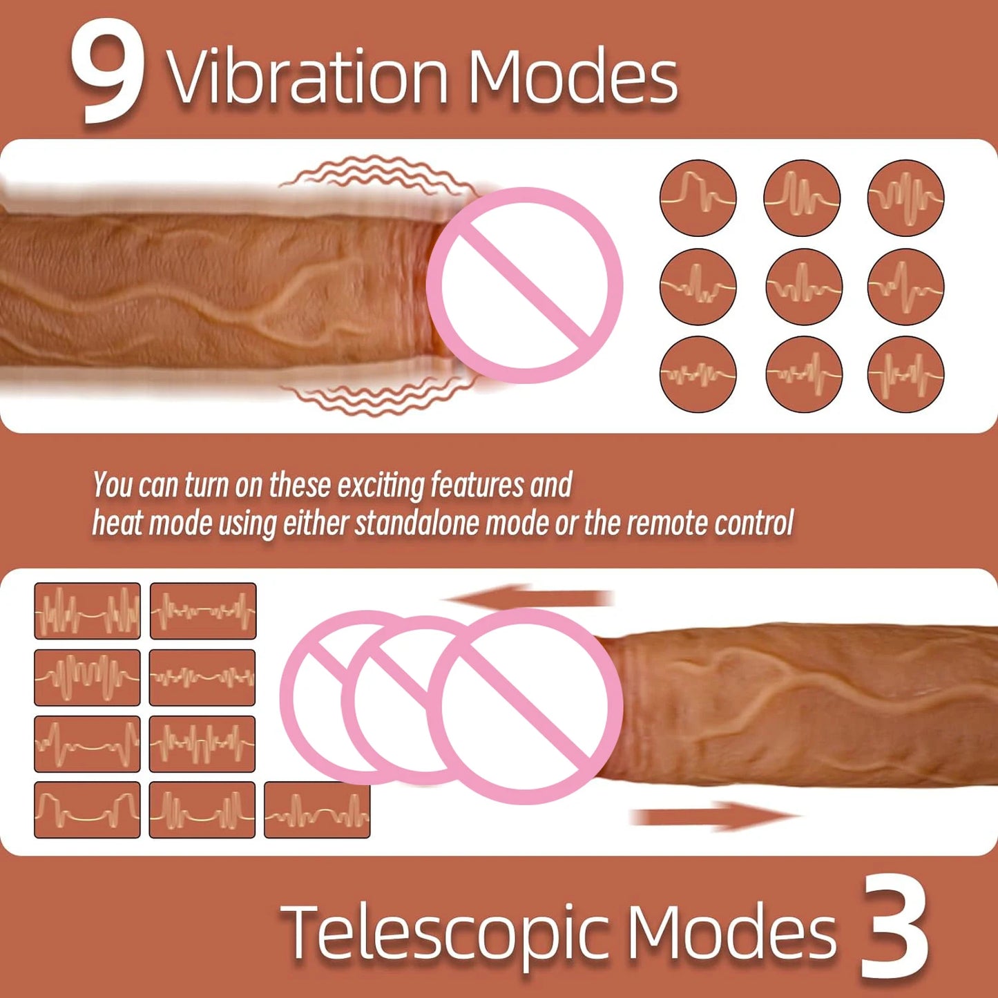 Adult Realistic Dildo Vibrator for Women Sex Toys Heating Big Cock Remote Control Penis Telescopic Vibrators Anal Female Stimulator