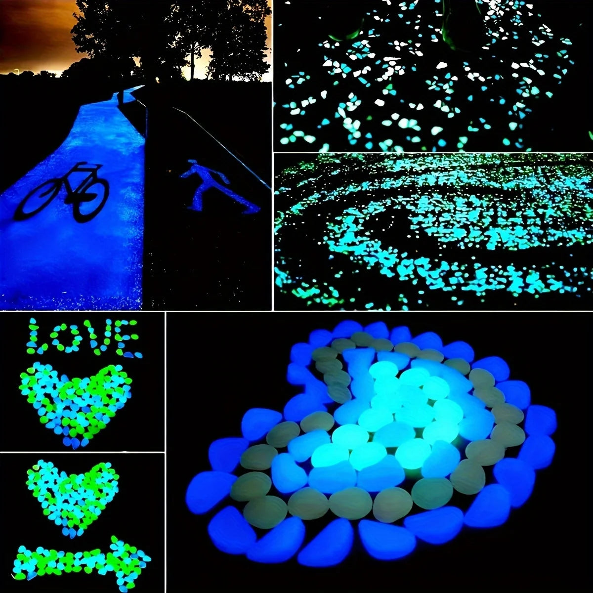 NEW 100PCS Set Glow In The Dark Pebbles, Resin Luminous Stones For Landscape, Garden Paths, Potted Plants, Parks, Aquarium Decor, Home Outdoor Garden Supplies