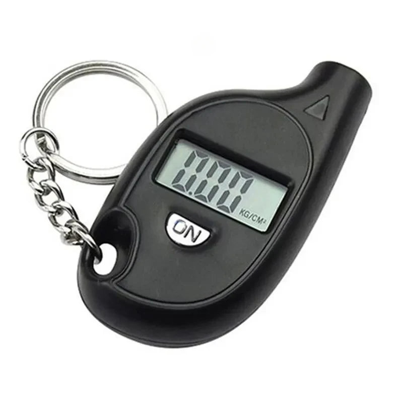 NEW Arrivals 2PCS Set Mini Keychain Style Tire Gauge Digital LCD Display Car Tire Air Pressure Temperature Tester Meter Bicycles Auto Car Motorcycle Tire Safety Alarm