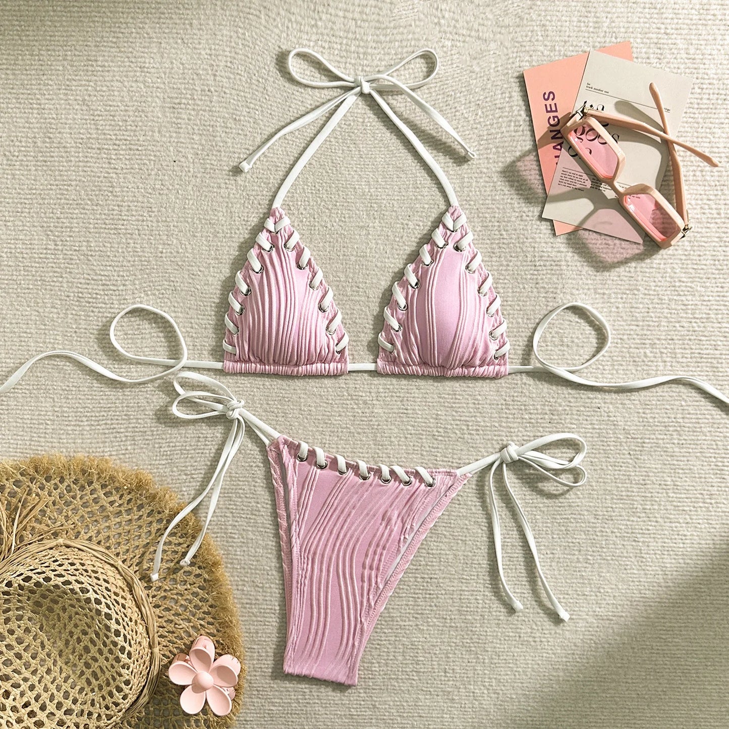 NEW 4 Colors UK Size Sexy Brazilian Bikinis Women's Swimwear Female Swimsuit For Swimming Wear Bathing Suits Brazilian Bikini Set Beachwear Water Pool Ladies Sexy Swimwear