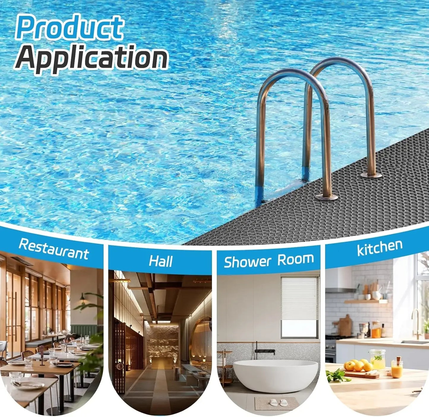 NEW 1-2-4-8PCS Set Green/Red Color 40x90CM Non-Slip Floor Mats PVC Kitchen Bathroom Shower Indoor Outdoor Water Pool Waterproof Dirt-Resistant Foot Mats Carpet Non-Slip Mats