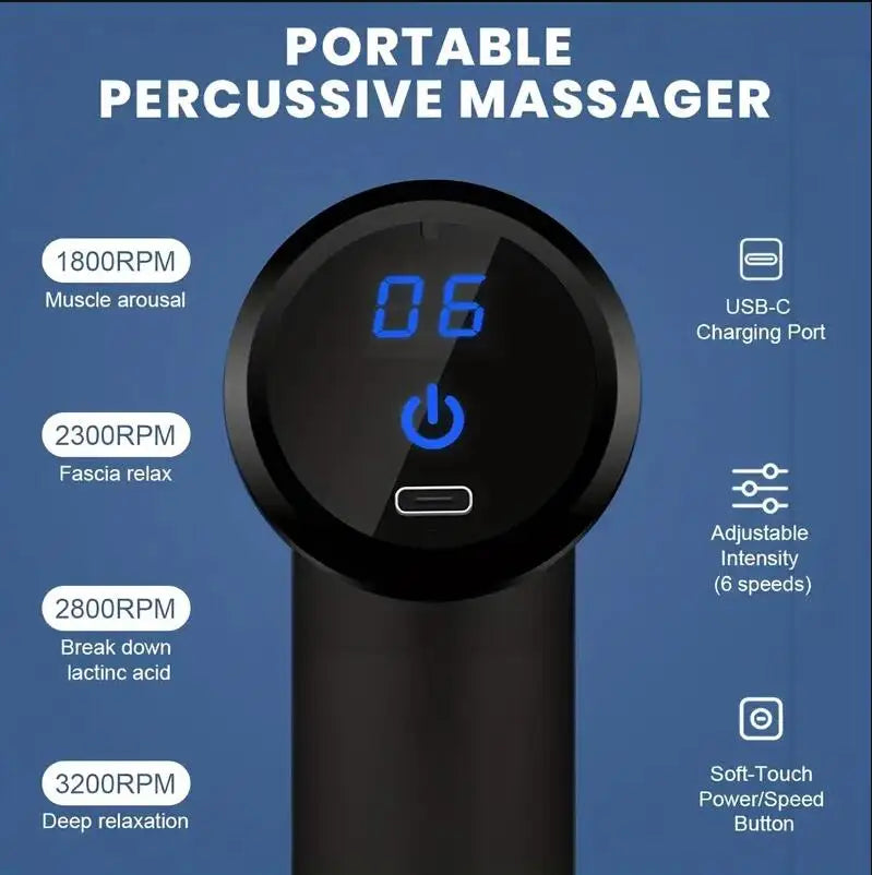Fascia Gun Muscle Massage Gun Deep Tissue Muscle Handheld Percussion Massager For Body Back And Neck Pain Relief