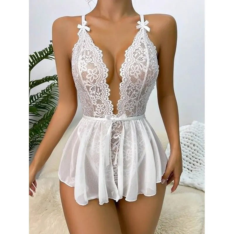 NEW Arrivals S-XL Pink/White/Black Color Lace Transparent Underwear Brief Sets Thin Sexy Erotic Bodysuit Hot Lingerie Woman Delicate Bra Push Up Breves Set Night Dress