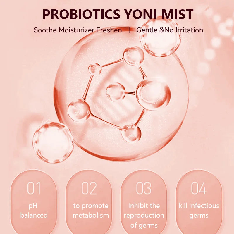 5 Bottles Female Body Care Spray Yoni Mist Probiotic Spray Refreshing Comfortable Vaginal Cleansing Women's Health Care clean