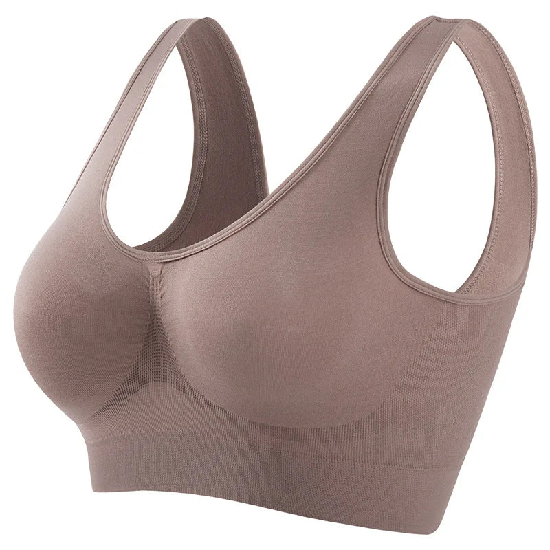 NEW Arrivals S-5XL Plus Size Women Sports Bra Large Size No Steel Ring Seamless Underwear Removable Chest Pad Running Sport Yoga Vest Bras