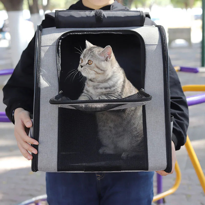 NEW Arrivals Pet Cat Puppy Backpack Large Space Breathable Portable Outdoor Hiking Travel Bag Backpack Cat Small Dog Transport Cat Backpack Pet Supplies