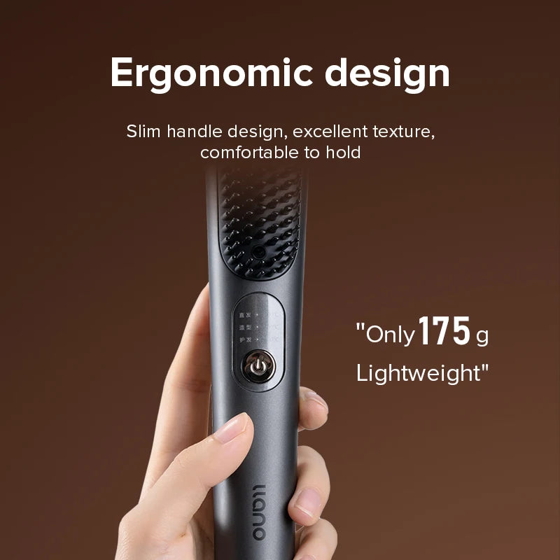 Llano SZ05 Wireless Straight Hair Comb Negative Ion Fluffy and Non Damaging Short Hair Styling Tool Dual Purpose Mini Portable