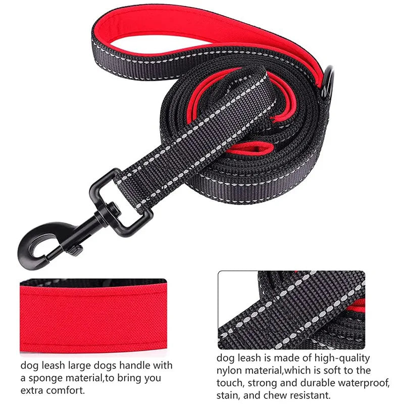 NEW Arrivals 9 Colors 1.2/1.5/1.8m Two Handle Heavy Duty Double Handle Nylon Dog Leash For Training Control Guard Rope Walking Cats Dogs Harness Lead Pets Accessories
