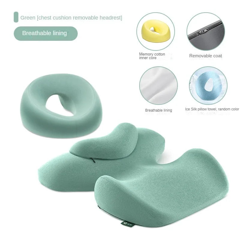 NEW Arrivals 2PCS Set 4 Colors Memory Foam Salon Massage Pillow Universal Face Cradle for Massage SPA Beauty Salon Pad Relax U Shape Face Chest Ribs Pillow Massage Set