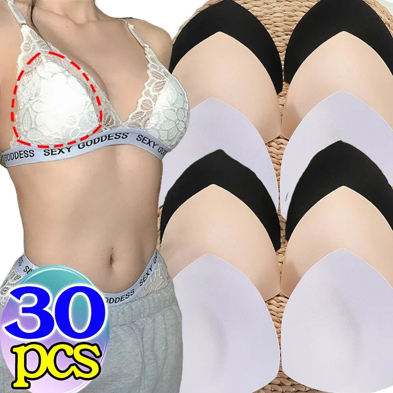 NEW Arrivals 20/30PCS Set Triangle/Round Sponge Bra Pads for Women Invisible Soft Insert Swimsuit Bikini Breast Enhancers Chest Cup Pads Accessories